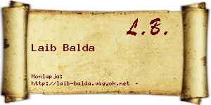 Laib Balda névjegykártya